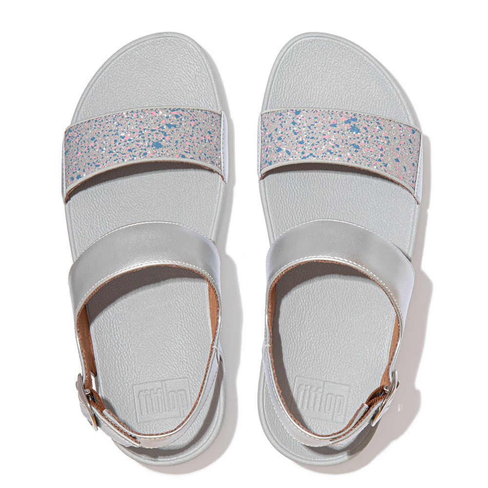 Fitflop Womens Sandals - Lulu Shimmer Back-strap - Silver - 239-AXZUKH